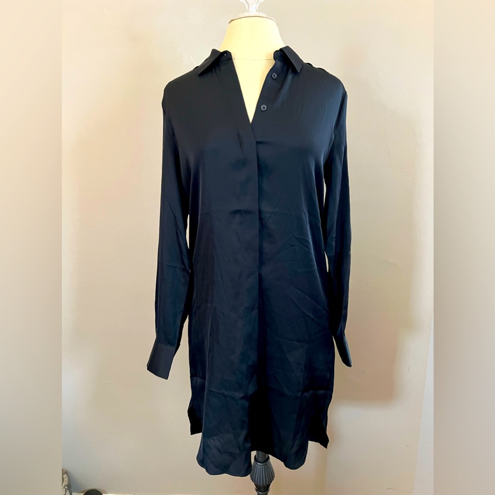 NWT Quince silk shirt dress Size S